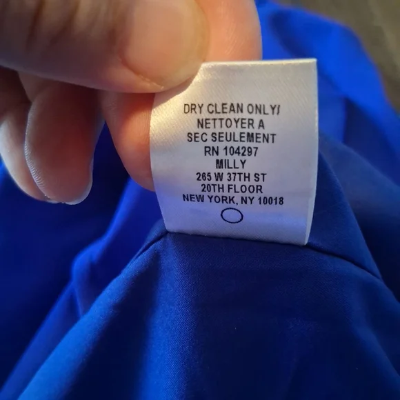 New Milly Italian Cady Kelly Mini Dress in Cobalt Blue Size 10 Fit n Flare $450 - Picture 13 of 13